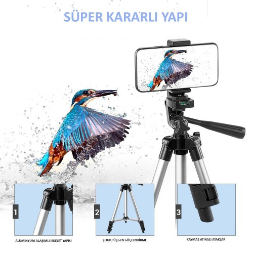 Exeo 130 CM Prof. Katlanabilir Fotoğraf Makinası & Telefon Tripod 3110 Exeo 130 CM Prof. Katlanabilir Fotoğraf Makinası & Telefon Tripod 3110