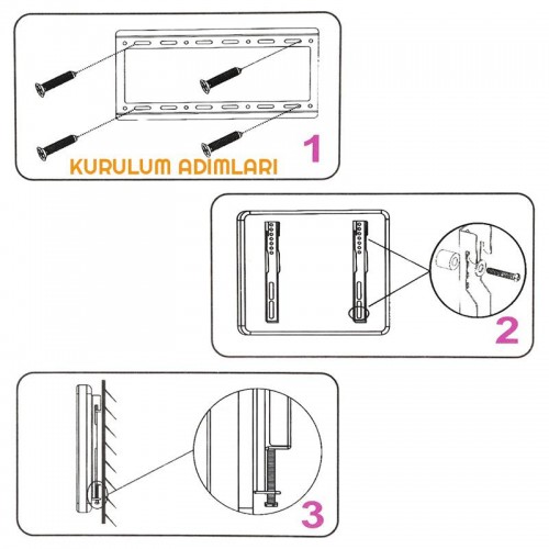 Exeo 14 – 42” inç Led Lcd Televizyon Askı Aparatı Duvara Sabitleme 