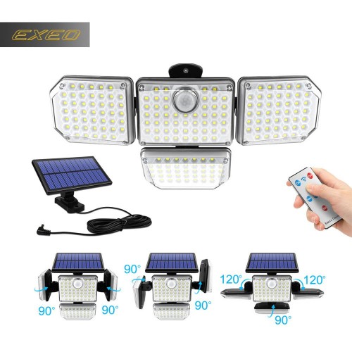 Exeo 181 COB Solar LED Hareket Sensörlü Kumandalı Su Geçirmez 3 Mod Exeo 181 COB Solar LED Hareket Sensörlü Kumandalı Su Geçirmez 3 Mod