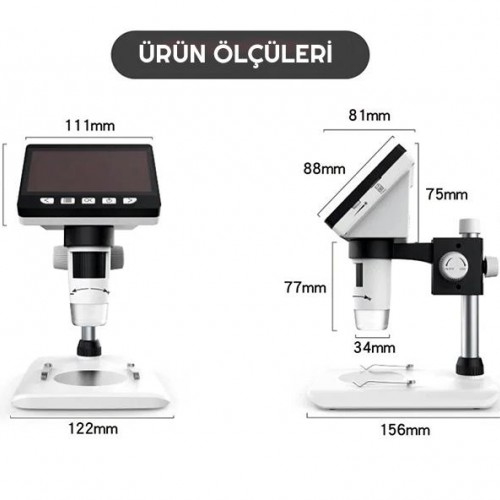 Exeo 2Mp 1000x 4.3inch Lcd Ekran Dijital Mikroskop Şarjlı Exeo 2Mp 1000x 4.3inch Lcd Ekran Dijital Mikroskop Şarjlı