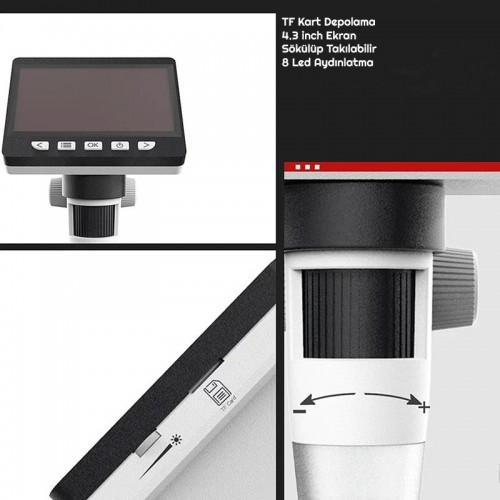 Exeo 2Mp 1000x 4.3inch Lcd Ekran Dijital Mikroskop Şarjlı Exeo 2Mp 1000x 4.3inch Lcd Ekran Dijital Mikroskop Şarjlı