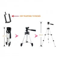 Exeo 65 CM Prof. Katlanabilir Fotoğraf Makinası Telefon Tripod 3065