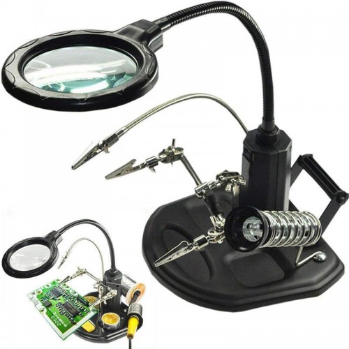 Exeo 802 Büyüteç Lehim Havya Sehpa Standı Yardımcı El LED 2.5/4X Exeo 802 Büyüteç Lehim Havya Sehpa Standı Yardımcı El LED 2.5/4X