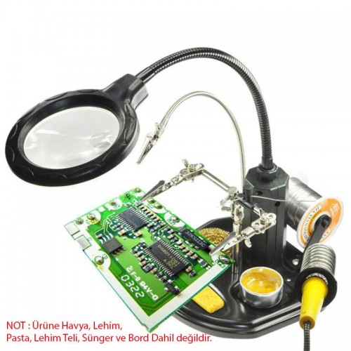 Exeo 802 Büyüteç Lehim Havya Sehpa Standı Yardımcı El LED 2.5/4X Exeo 802 Büyüteç Lehim Havya Sehpa Standı Yardımcı El LED 2.5/4X