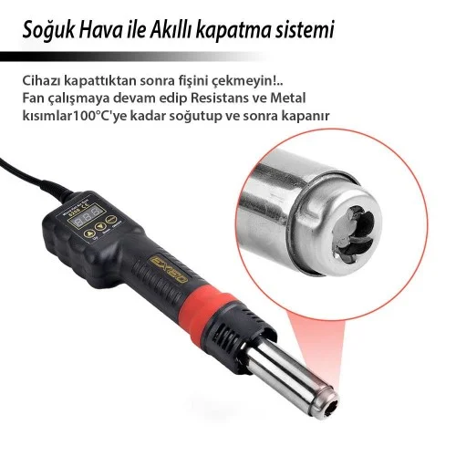 Exeo 8208 Isı Ayarlı Sıcak Hava Üfleme İstasyonu Kalem Tip BGA Exeo 8208 Isı Ayarlı Sıcak Hava Üfleme İstasyonu Kalem Tip BGA