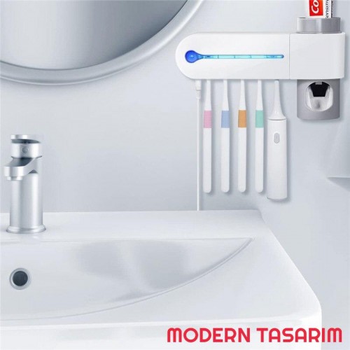 Exeo Antibakteriyel Diş Fırçası ve Macun Tutucu UV Sterilizatör Exeo Antibakteriyel Diş Fırçası ve Macun Tutucu UV Sterilizatör