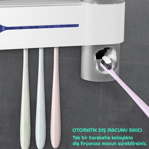 Exeo Antibakteriyel Diş Fırçası ve Macun Tutucu UV Sterilizatör Exeo Antibakteriyel Diş Fırçası ve Macun Tutucu UV Sterilizatör