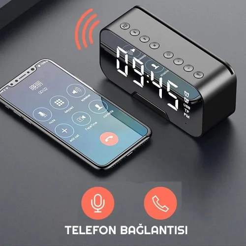 Exeo Bluetooth Kablosuz Hoparlör Radyo Masa Saat Alarm LED Exeo Bluetooth Kablosuz Hoparlör Radyo Masa Saat Alarm LED