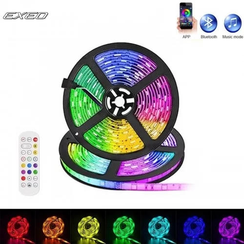 Exeo Bluetooth Kumandalı TV Arkası RGB USB 3 Çipli Şerit LED 1MT Exeo Bluetooth Kumandalı TV Arkası RGB USB 3 Çipli Şerit LED 1MT