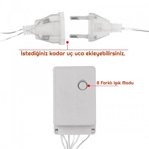 Exeo Dekoratif File Ağ Perde Peri LED 8 Animasyonlu Günışığı Exeo Dekoratif File Ağ Perde Peri LED 8 Animasyonlu Günışığı