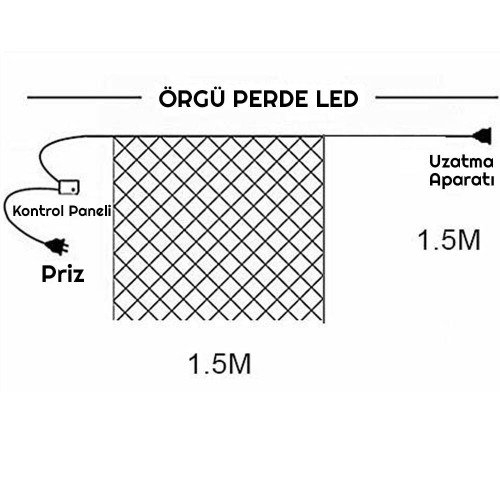 Exeo Dekoratif File Ağ Perde Peri LED 8 Animasyonlu Günışığı