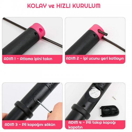 Exeo Dijital Ekranlı Sayaçlı Atlama İpi 3mt Exeo Dijital Ekranlı Sayaçlı Atlama İpi 3mt