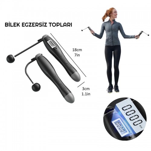 Exeo Dijital Ekranlı Sayaçlı Atlama İpi ve Egzersiz Topları 3mt Exeo Dijital Ekranlı Sayaçlı Atlama İpi ve Egzersiz Topları 3mt