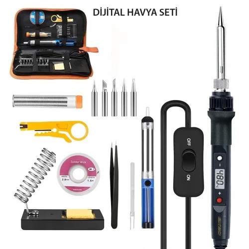 Exeo Dijital Isı Ayarlı Havya Set Lehim Makinesi Seti 80W Taşıma Çantalı Exeo Dijital Isı Ayarlı Havya Set Lehim Makinesi Seti 80W Taşıma Çantalı