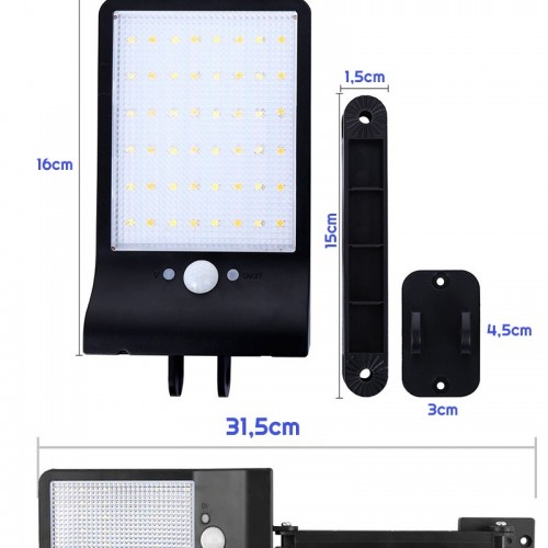 Exeo Güneş Enerjili 48Led Kumandalı Harekete Duyarlı Solar Lamba