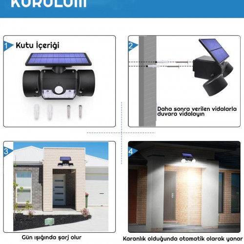 Exeo Güneş Enerjili Solar LED Aydınlatma Şarjlı Bahçe Lambası Exeo Güneş Enerjili Solar LED Aydınlatma Şarjlı Bahçe Lambası