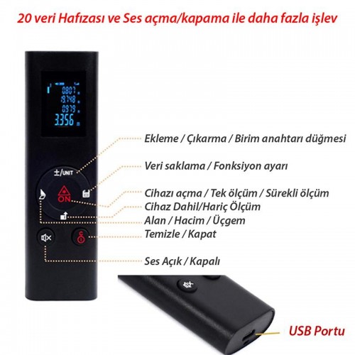 Exeo H6 Lazer Dijital Mesafe Ölçer Lazer Metre Ölçüm Cihazı Exeo H6 Lazer Dijital Mesafe Ölçer Lazer Metre Ölçüm Cihazı