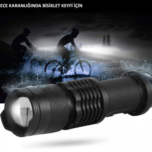 Exeo Led Bisiklet Ön Işığı 3 Modlu Far Işık Su Geçirmez Mini