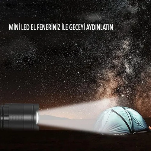 Exeo Led Bisiklet Ön Işığı 3 Modlu Far Işık Su Geçirmez Mini