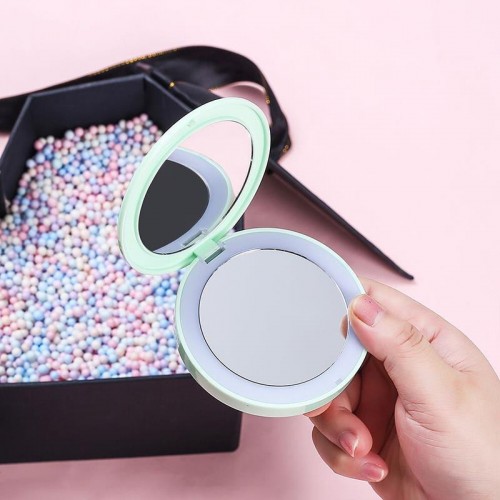 Exeo LED Işıklı Mini Cep Makyaj Aynası  Katlanabilir