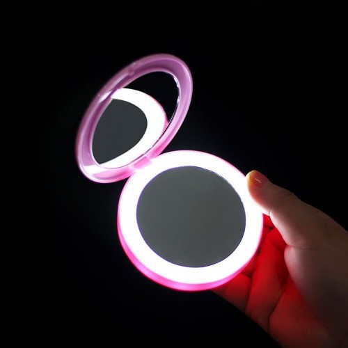Exeo LED Işıklı Mini Cep Makyaj Aynası Katlanabilir Exeo LED Işıklı Mini Cep Makyaj Aynası Katlanabilir