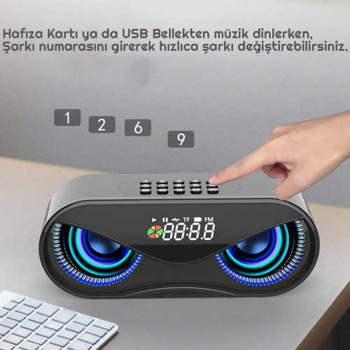 Exeo M6 Bluetooth Taşınabilir Kablosuz Hoparlör MP3 Çalar Saat Exeo M6 Bluetooth Taşınabilir Kablosuz Hoparlör MP3 Çalar Saat