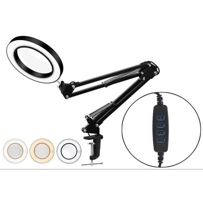 Exeo Masa Üstü Ayarlanabilir LED Işık 5x Mercekli Büyüteç Lamba Exeo Masa Üstü Ayarlanabilir LED Işık 5x Mercekli Büyüteç Lamba