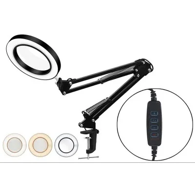 Exeo Masa Üstü Ayarlanabilir LED Işık 5x Mercekli Büyüteç Lamba