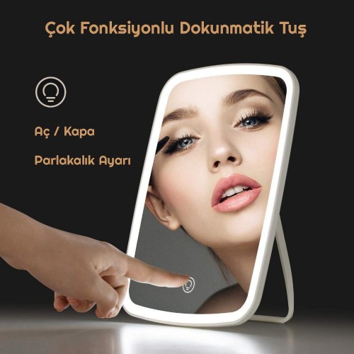 Exeo Masaüstü LED Işıklı Ayarlanabilir Dokunmatik Makyaj Aynası Exeo Masaüstü LED Işıklı Ayarlanabilir Dokunmatik Makyaj Aynası