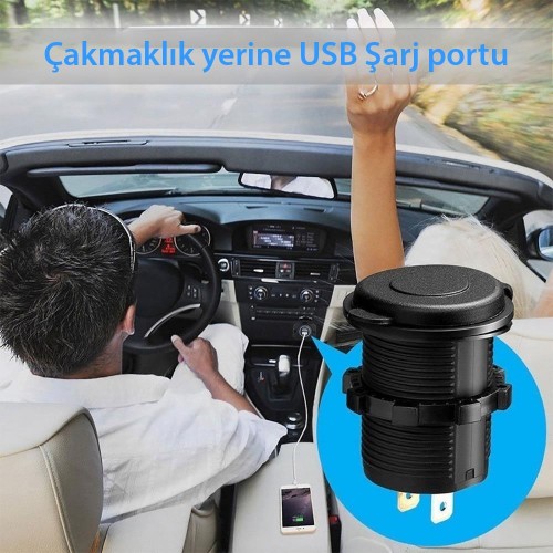 Exeo Motosiklet Otomobil Kamyon Tekne USB Şarj Soketi Exeo Motosiklet Otomobil Kamyon Tekne USB Şarj Soketi