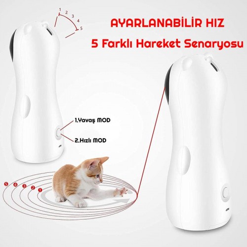 Exeo Otomatik Ayarlanabilir Lazer Pointer İşaretçi Kedi Oyuncağı Exeo Otomatik Ayarlanabilir Lazer Pointer İşaretçi Kedi Oyuncağı