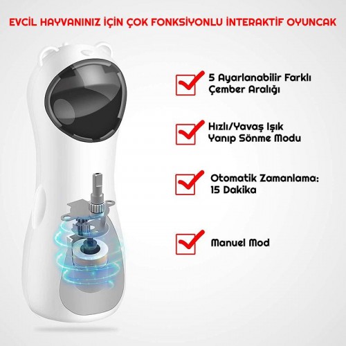 Exeo Otomatik Ayarlanabilir Lazer Pointer İşaretçi Kedi Oyuncağı Exeo Otomatik Ayarlanabilir Lazer Pointer İşaretçi Kedi Oyuncağı