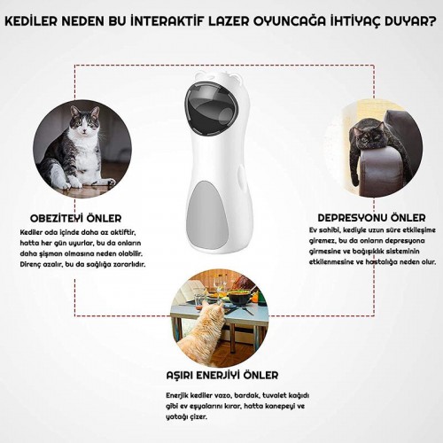 Exeo Otomatik Ayarlanabilir Lazer Pointer İşaretçi Kedi Oyuncağı Exeo Otomatik Ayarlanabilir Lazer Pointer İşaretçi Kedi Oyuncağı