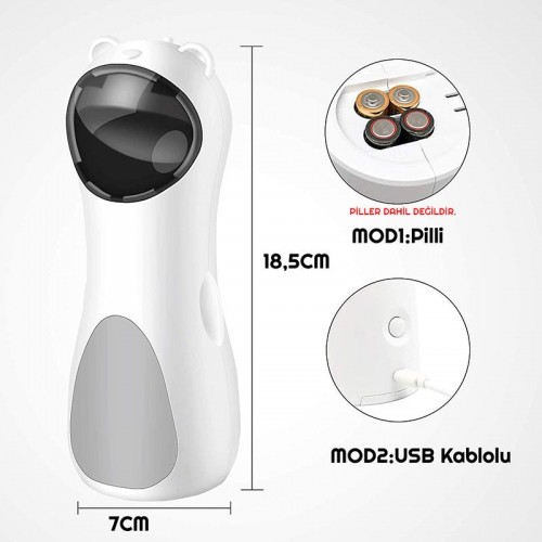 Exeo Otomatik Ayarlanabilir Lazer Pointer İşaretçi Kedi Oyuncağı Exeo Otomatik Ayarlanabilir Lazer Pointer İşaretçi Kedi Oyuncağı