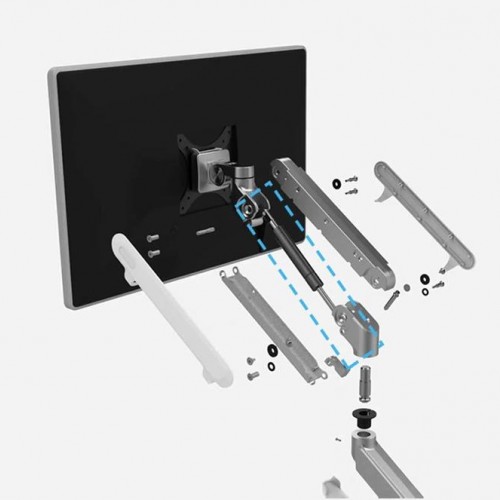 Exeo OZ-1 Ayarlanabilir Tek Kol Amortisörlü Monitör Masa Tutucu Aparat