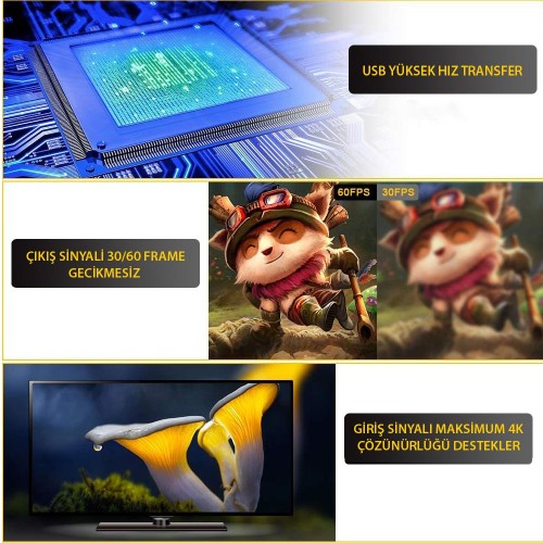 Exeo Playstation Xbox Gamer HDMI USB Video Capture Kartı Exeo Playstation Xbox Gamer HDMI USB Video Capture Kartı