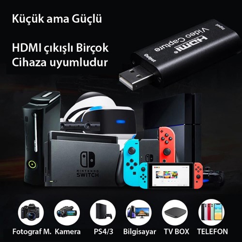 Exeo Playstation Xbox Gamer HDMI USB Video Capture Kartı