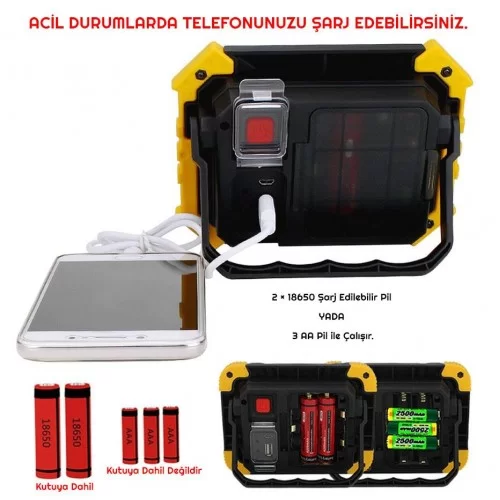 Exeo Şarj Edilebilir Pilli LED Kamp Fener Lamba Çalışma Işığı Exeo Şarj Edilebilir Pilli LED Kamp Fener Lamba Çalışma Işığı