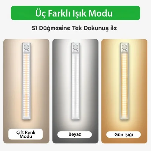 Exeo Şarjlı 120 Led Dolap Işığı Mutfak Tezgah Altı Sensörlü Işık Exeo Şarjlı 120 Led Dolap Işığı Mutfak Tezgah Altı Sensörlü Işık