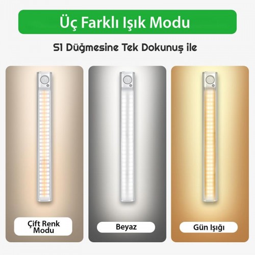 Exeo Şarjlı 160 Led Dolap Işığı Mutfak Tezgah Altı Sensörlü Işık Exeo Şarjlı 160 Led Dolap Işığı Mutfak Tezgah Altı Sensörlü Işık