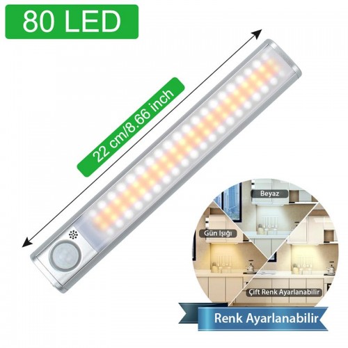 Exeo Şarjlı 80 Led Dolap Işığı Mutfak Tezgah Altı Sensörlü Işık Exeo Şarjlı 80 Led Dolap Işığı Mutfak Tezgah Altı Sensörlü Işık