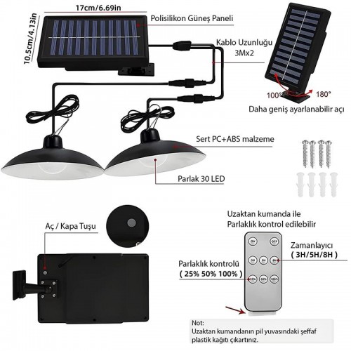 Exeo Solar 2 LED Bahçe Aydınlatma Güneş Enerjili Uzaktan Kumandalı LED Işık Exeo Solar 2 LED Bahçe Aydınlatma Güneş Enerjili Uzaktan Kumandalı LED Işık