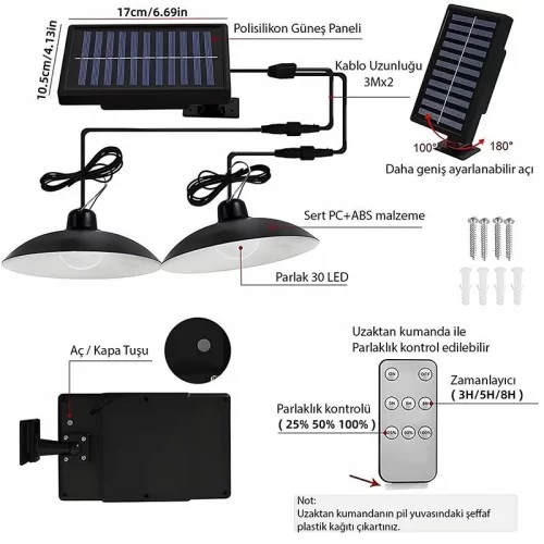 Exeo Solar 2 LED Bahçe Aydınlatma Güneş Enerjili Uzaktan Kumandalı LED Işık Exeo Solar 2 LED Bahçe Aydınlatma Güneş Enerjili Uzaktan Kumandalı LED Işık