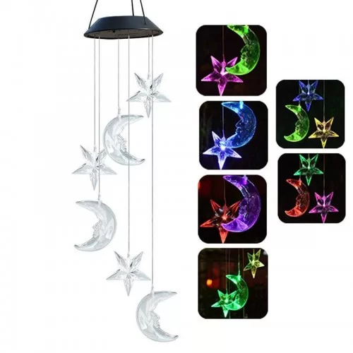 Exeo Solar LED AyYıldız Motif Rüzgar Çanı Bahçe Balkon Dekorasyon Exeo Solar LED AyYıldız Motif Rüzgar Çanı Bahçe Balkon Dekorasyon