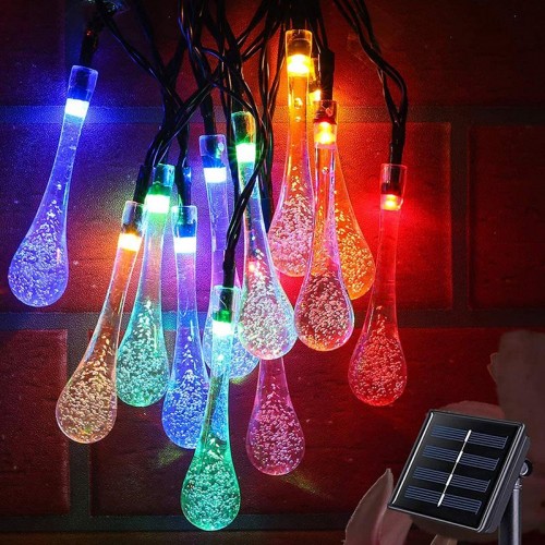 Exeo Su Damlası Solar Bahçe Parti Ledi 50 Led Lamba Aydınlatma