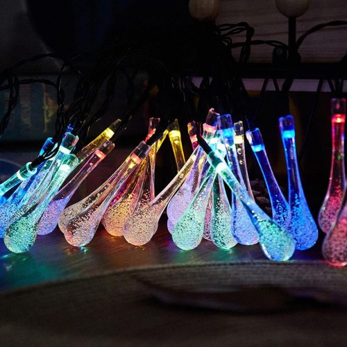 Exeo Su Damlası Solar Bahçe Parti Ledi 50 Led Lamba Aydınlatma