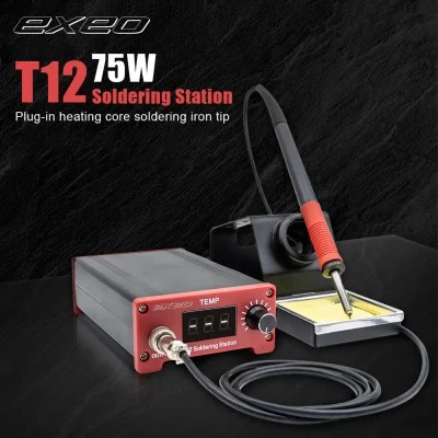 Exeo T12 Dijital Isı Ayarlı Havya Lehimleme İstasyonu Makinası 75W Exeo T12 Dijital Isı Ayarlı Havya Lehimleme İstasyonu Makinası 75W