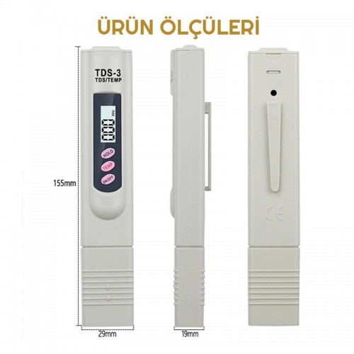 Exeo TDS-3 Su Kalite Sıcaklık Saflık Ölçüm Test Cihazı