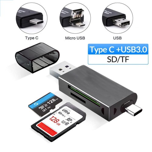 Exeo USB 3.0 Type-c Mikro USB SD TF OTG Hafıza Kart Okuyucu