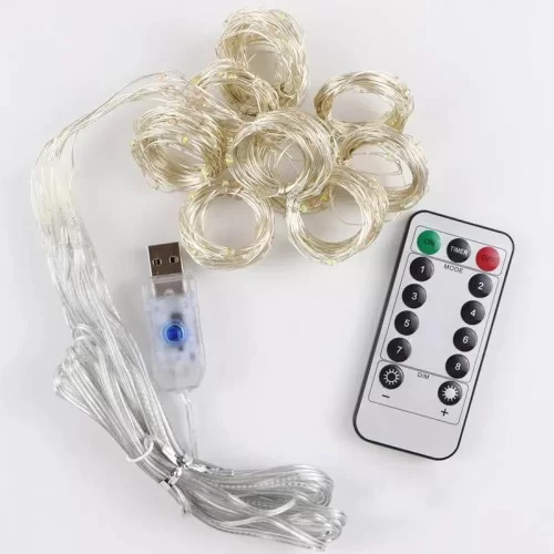 Exeo USB Perde Peri Led Kumandalı Dekoratif Su Geçirmez Beyaz Exeo USB Perde Peri Led Kumandalı Dekoratif Su Geçirmez Beyaz